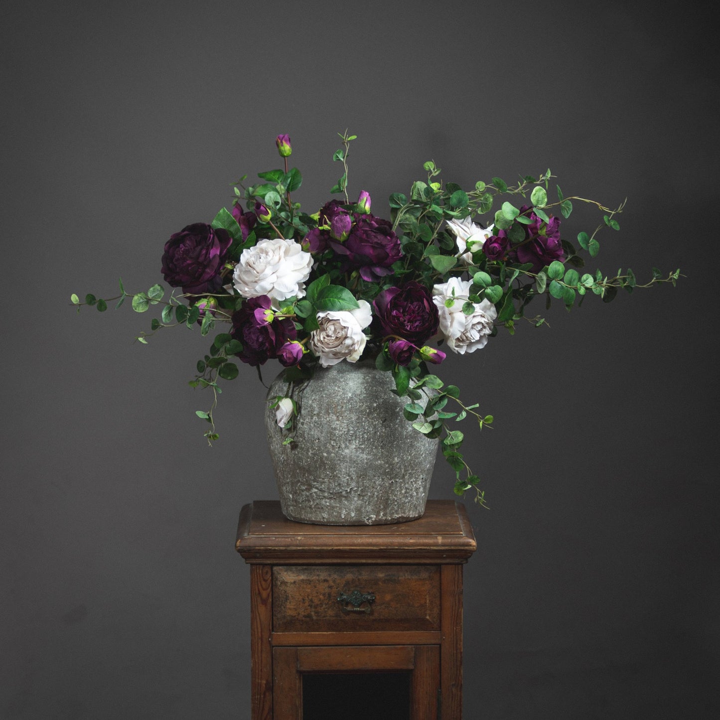 Aged Stone Large Ceramic Vase