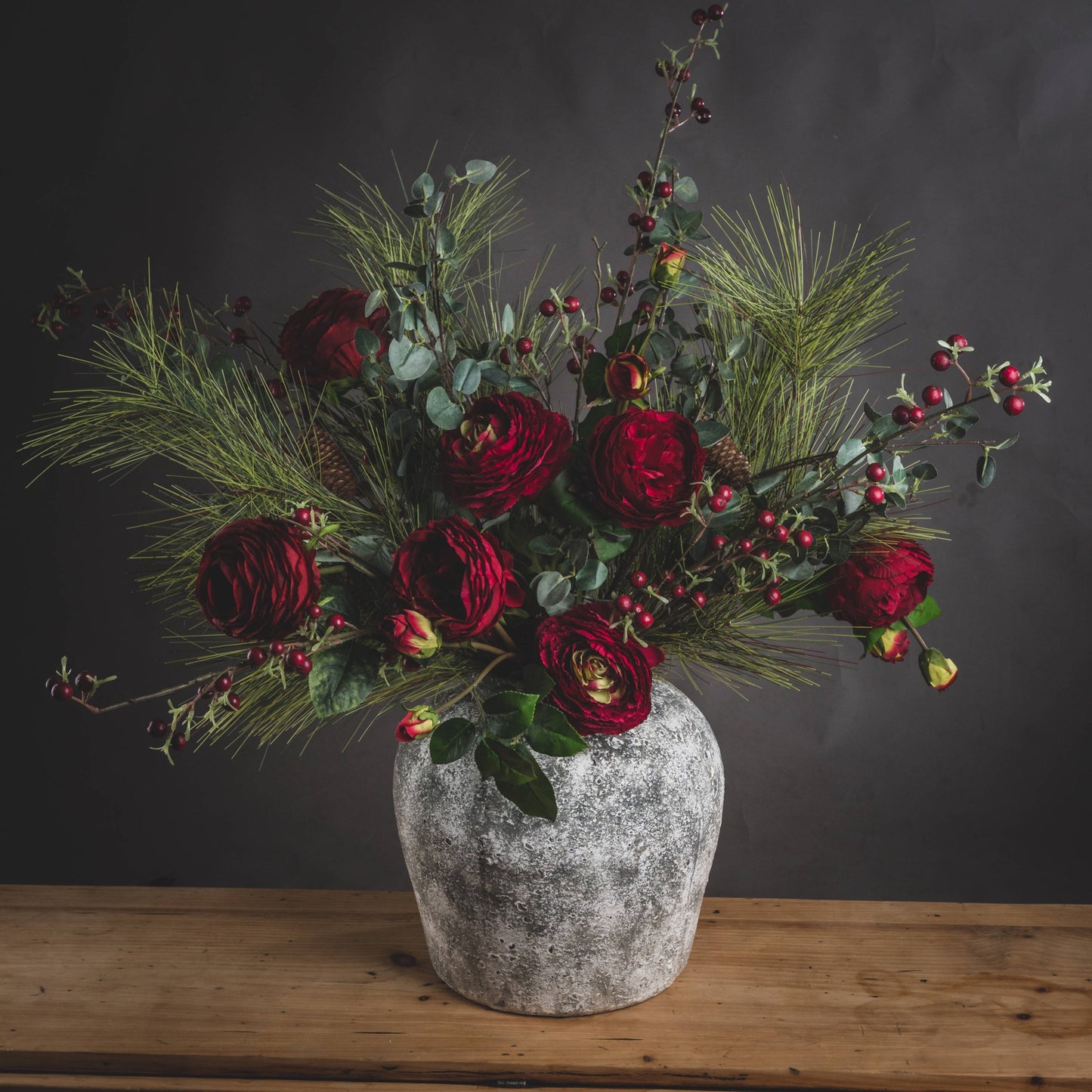 Aged Stone Large Ceramic Vase