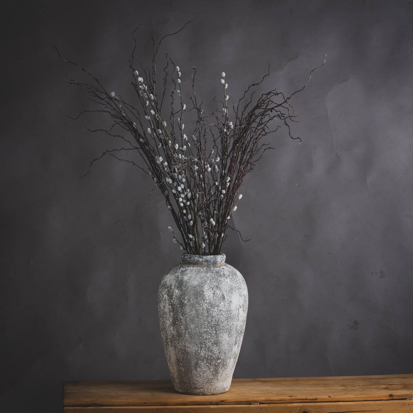 Large Tall Aged Stone Ceramic Vase