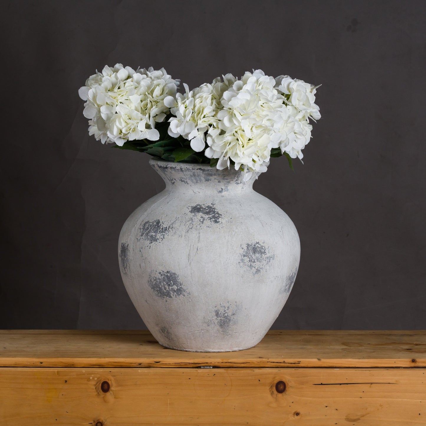 Large Antique White Vase Textured Stone Finish
