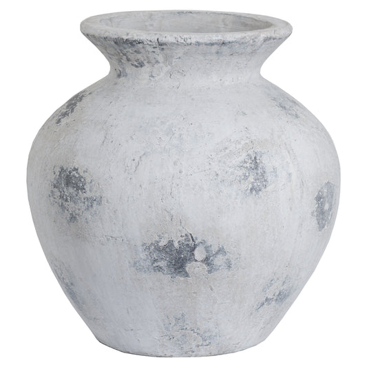Large Antique White Vase Textured Stone Finish