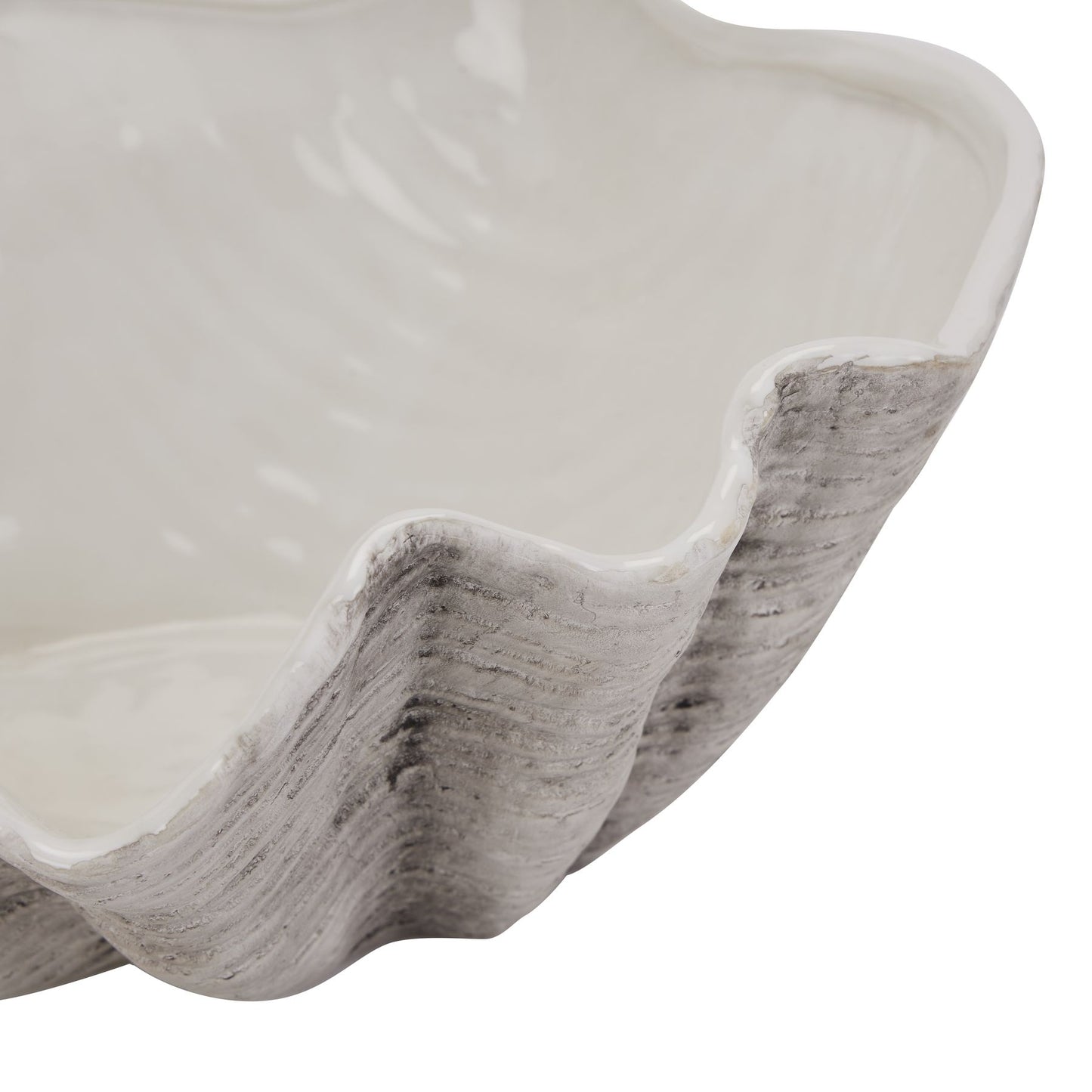 Large Ceramic Shell Bowl Ornament