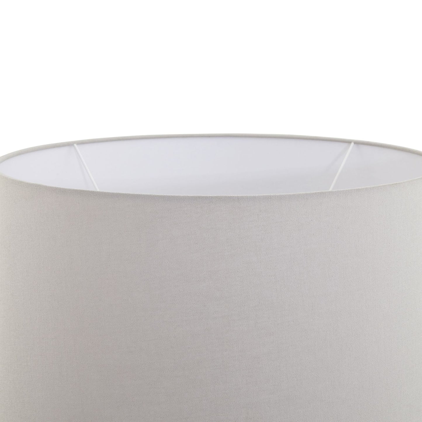 Large Stone Ceramic Lamp With Grey Fabric Shade