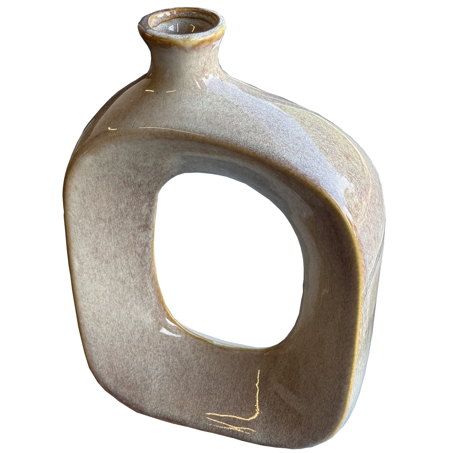 Neutral Toned Small Hollow Vase