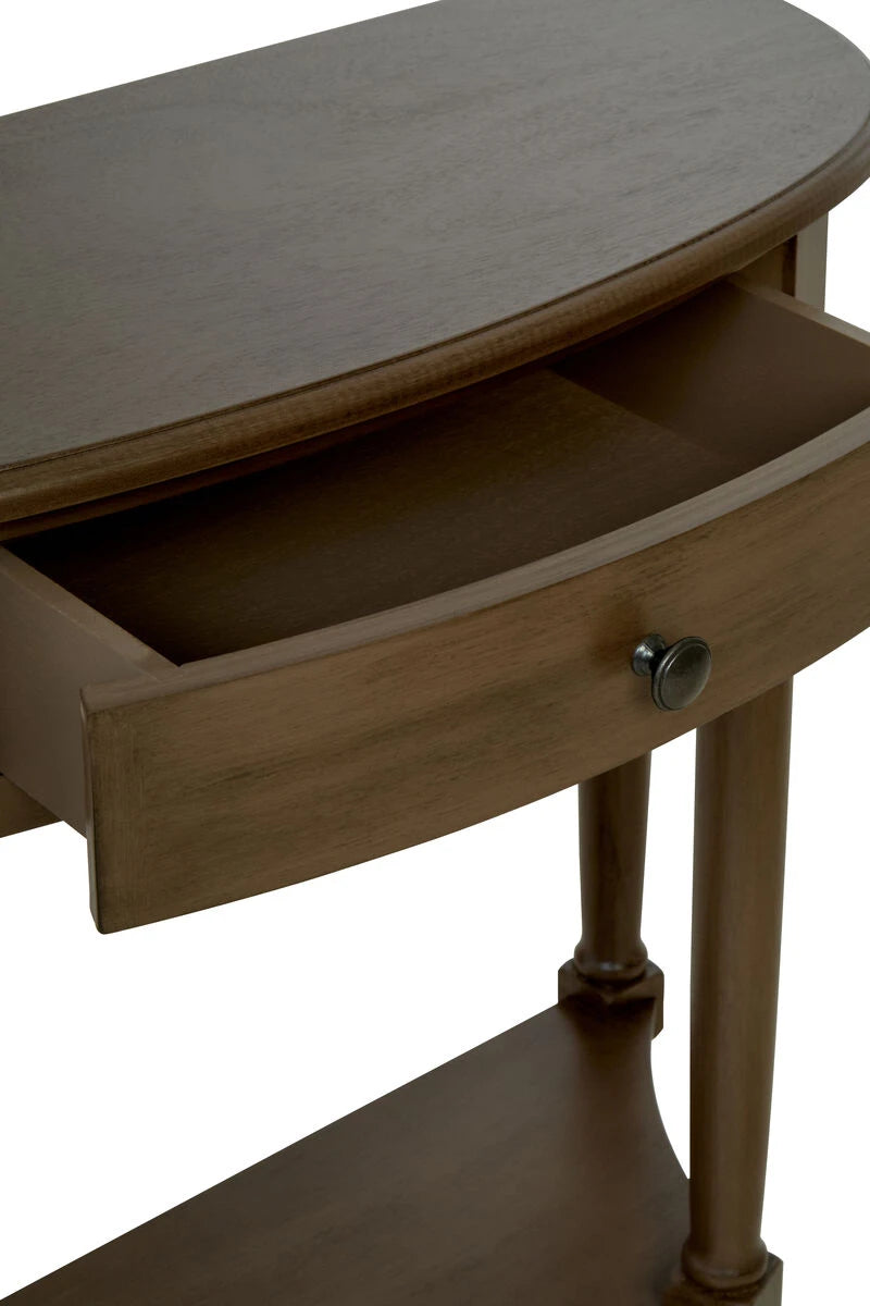 Heritage Dark Brown One Drawer Wooden Console Table