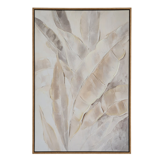 Hand Painted Feather Wall Art Framed Canvas