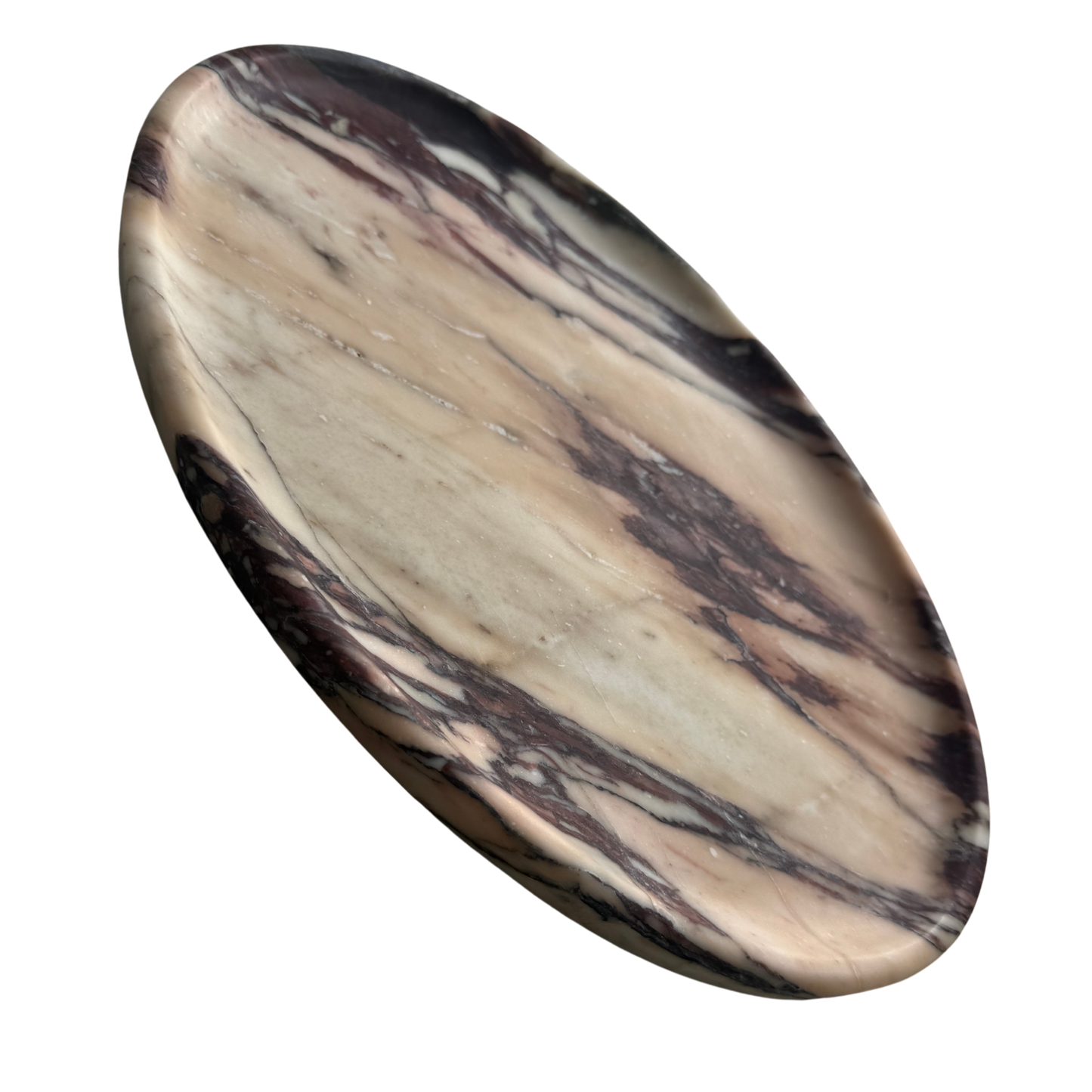Oval Red Calacatta Viola Marble Tray