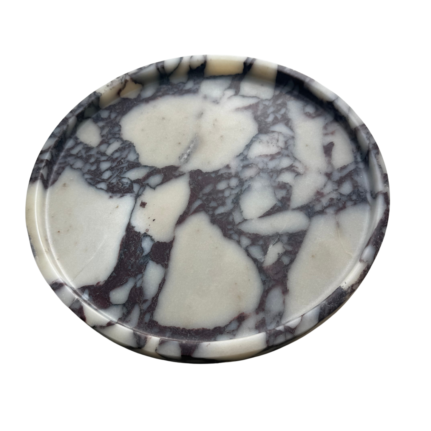 Large Round Calacatta Viola Marble Tray