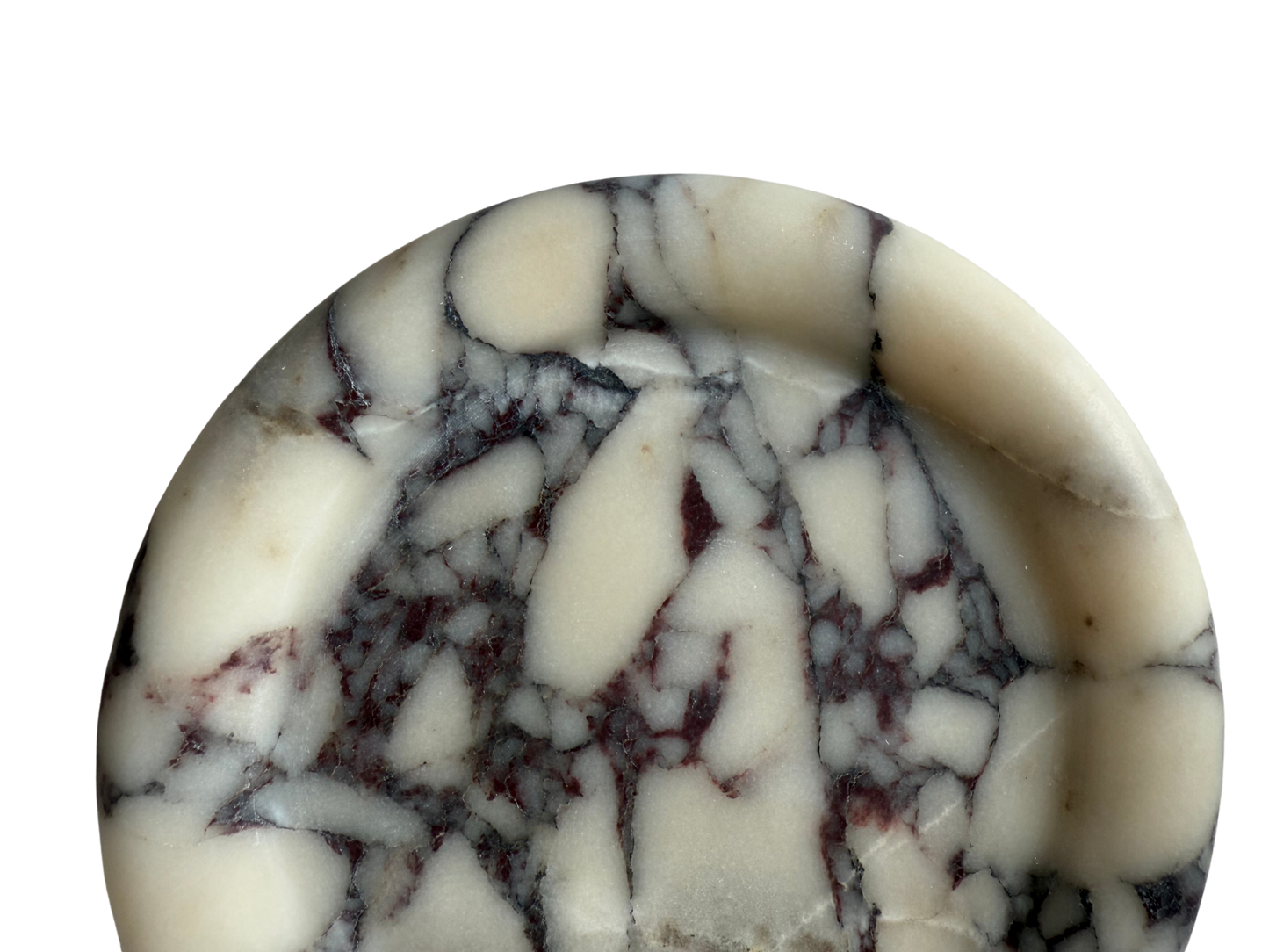 Round Calacatta Viola Marble Tray