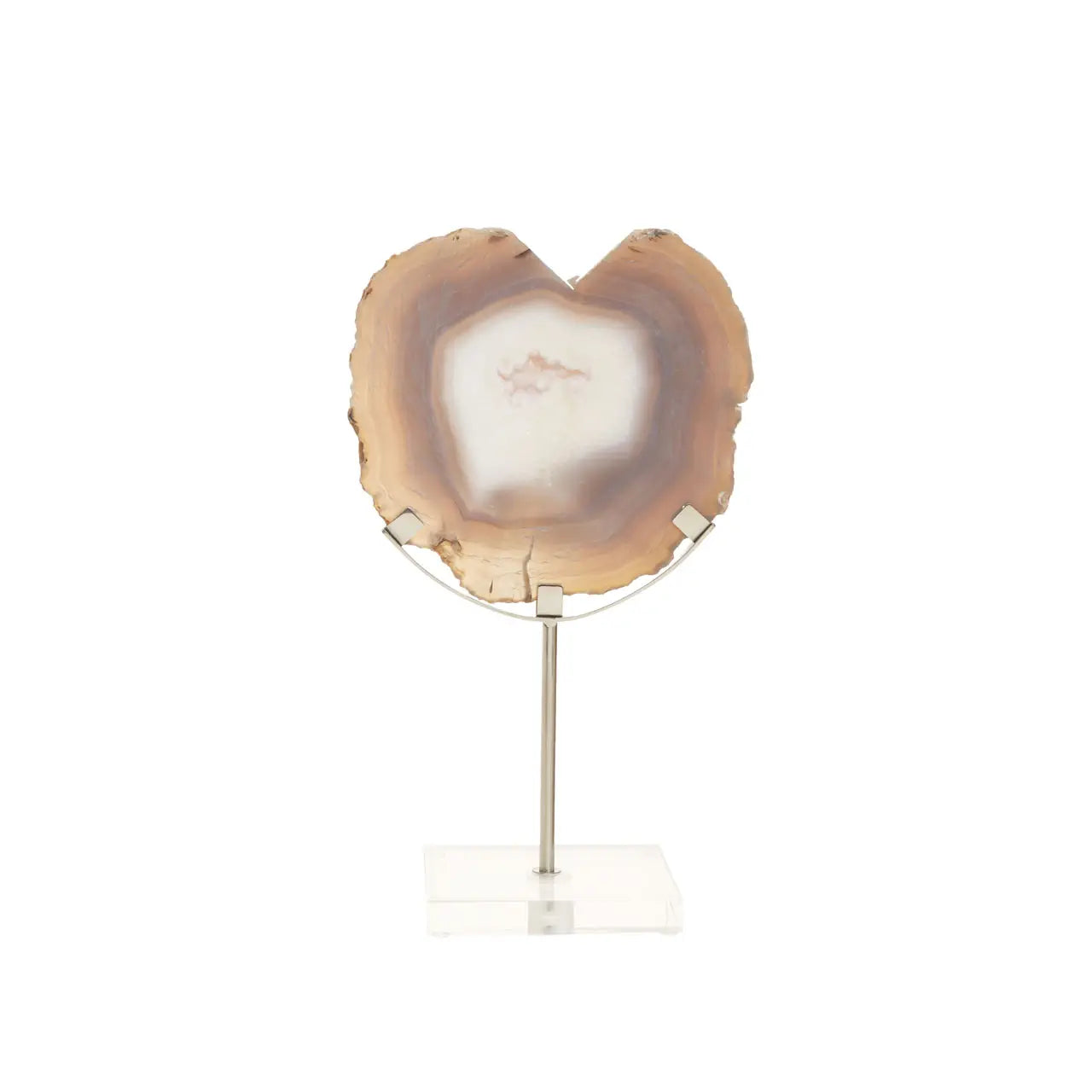 White & Silver Agate Crystal Sculpture