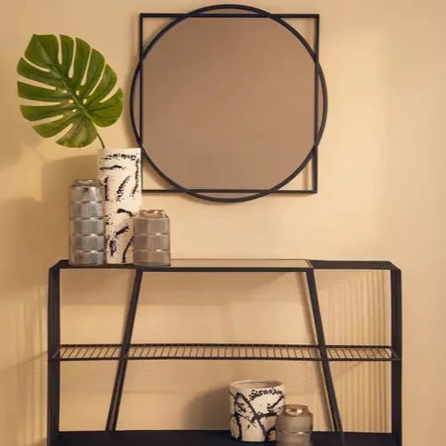 Medium Grey Smoked Glass Ribbed Vase