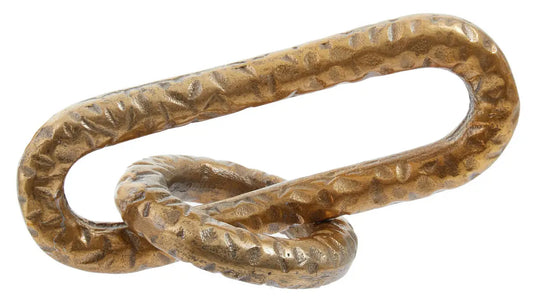 Gold Hammered Chain Sculpture