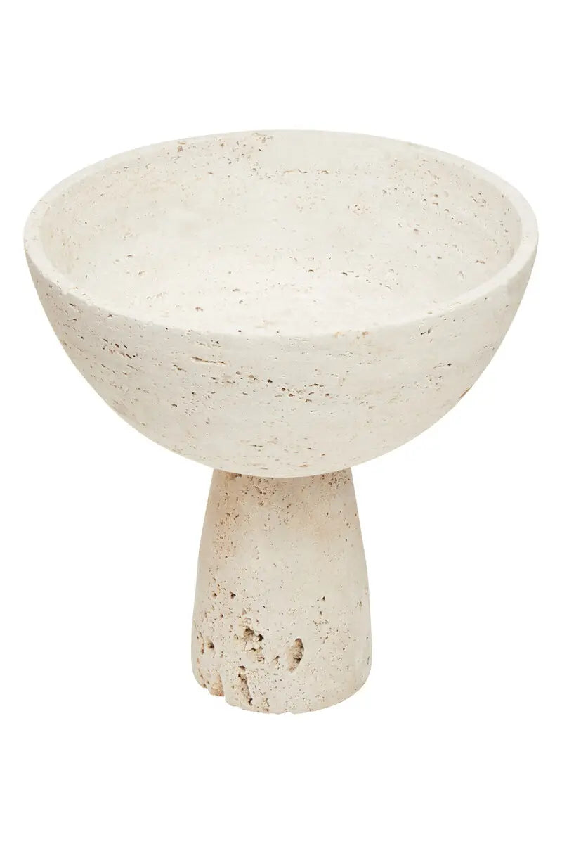 Travertine Pedestal Bowl
