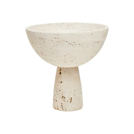 Travertine Pedestal Bowl