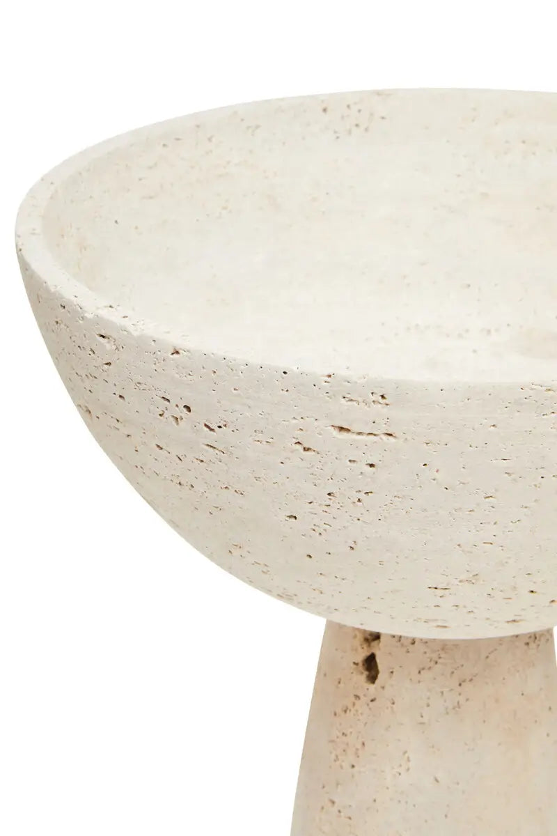 Travertine Pedestal Bowl