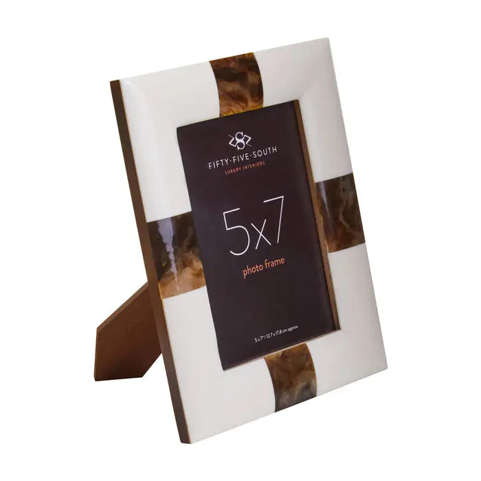 Cream & Wood Brown Photo Frame 5 x 7In