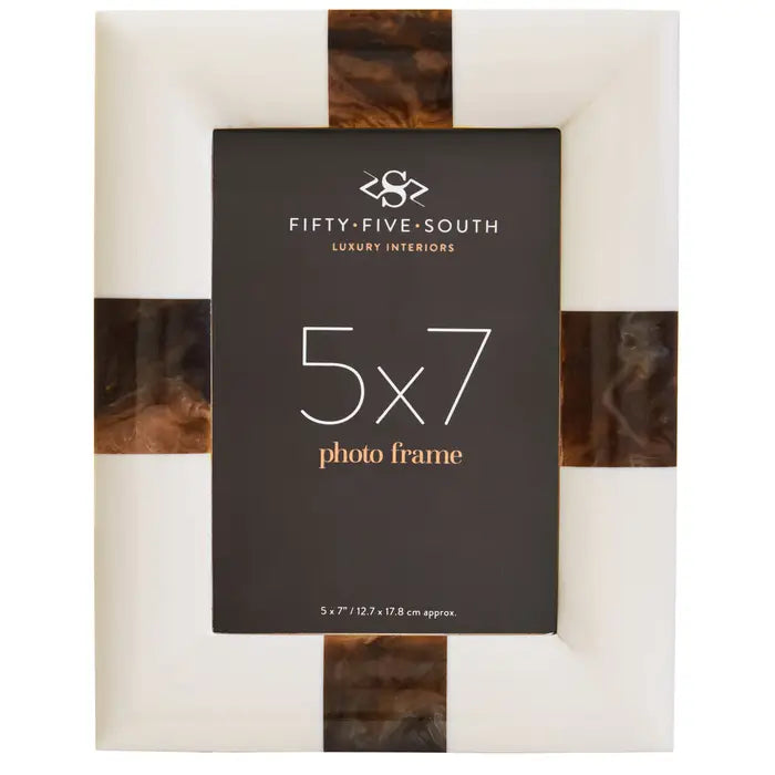 Cream & Wood Brown Photo Frame 5 x 7In
