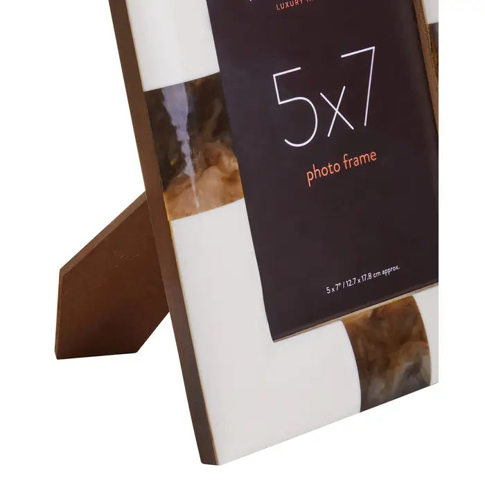 Cream & Wood Brown Photo Frame 5 x 7In