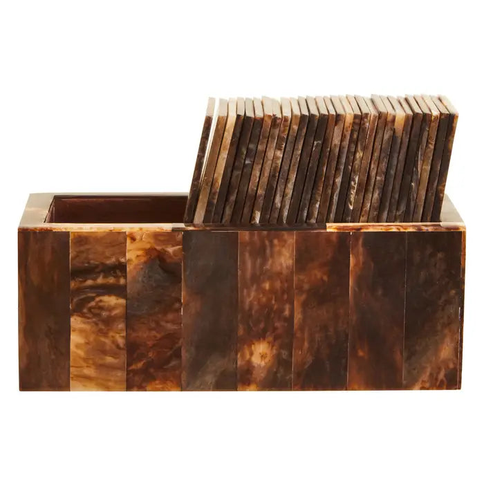 Brown Wood Decorative Dominos Games Ornament Set