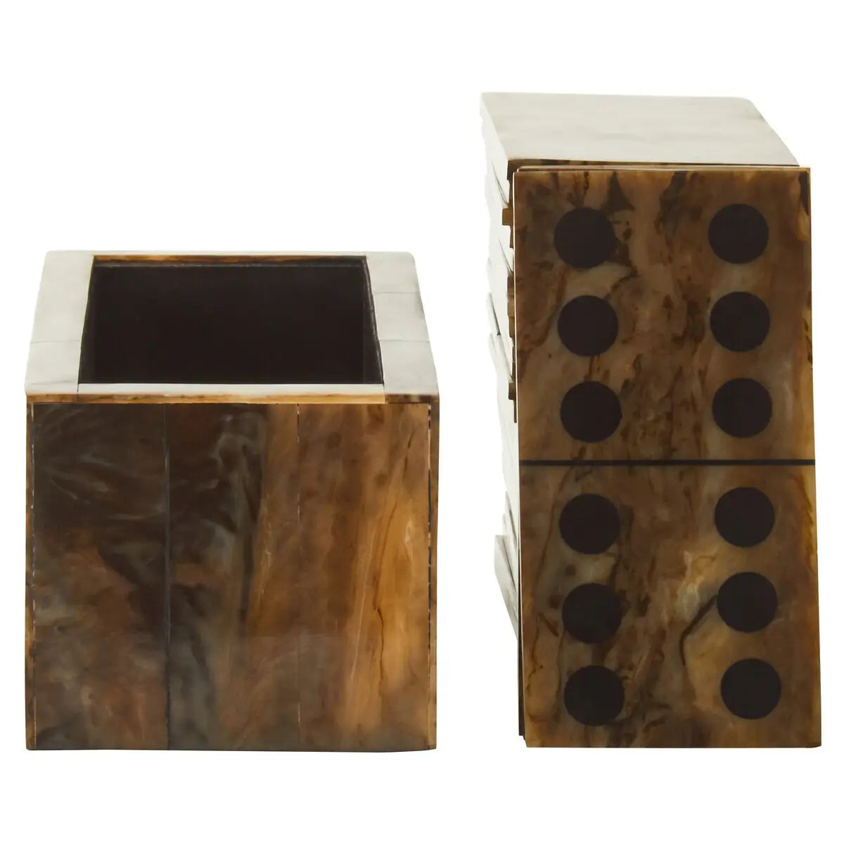 Brown Wood Decorative Dominos Games Ornament Set