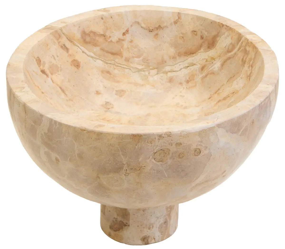 Chocolate Brown Marble Pedestal Bowl