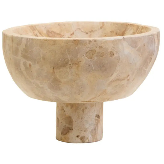 Chocolate Brown Marble Pedestal Bowl