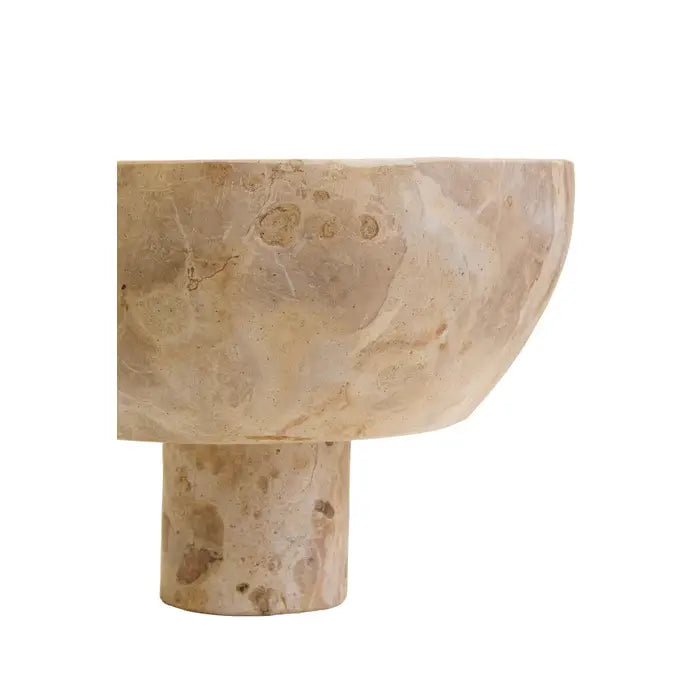Chocolate Brown Marble Pedestal Bowl