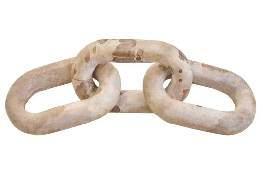 Chocolate Brown Marble Three Link Chain Sculpture Ornament