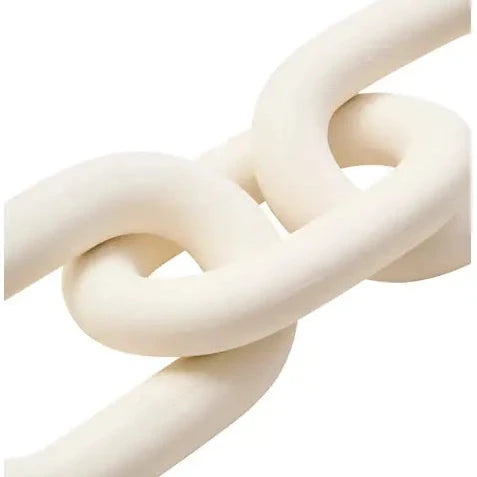 White Wood Three Link Chain Sculpture Ornament