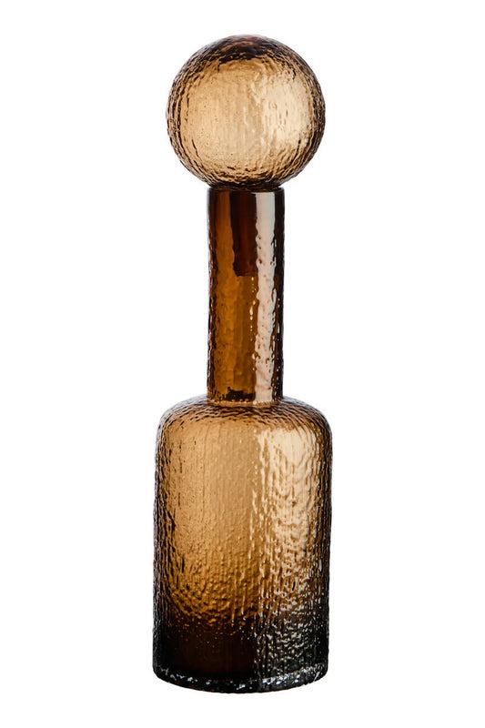 Brown Textured Glass Bottle | Large