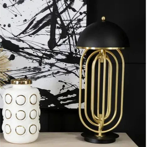 Gold & Black Metal Table Lamp