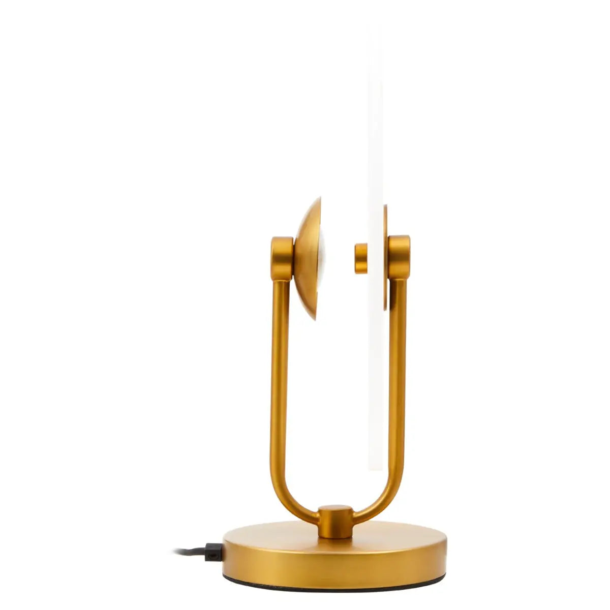 White Marble & Gold Finish Round Table Lamp