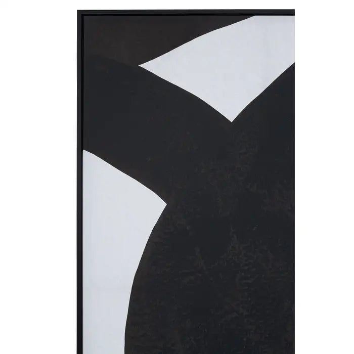 Set Of Two Back & White Abstract Wall Art Framed Canvases