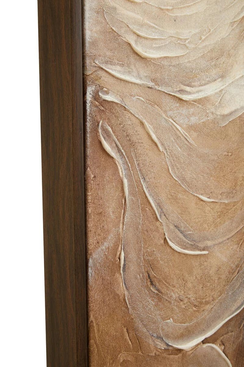 Neutral & Brown Abstract Textured Wall Art Framed Canvas