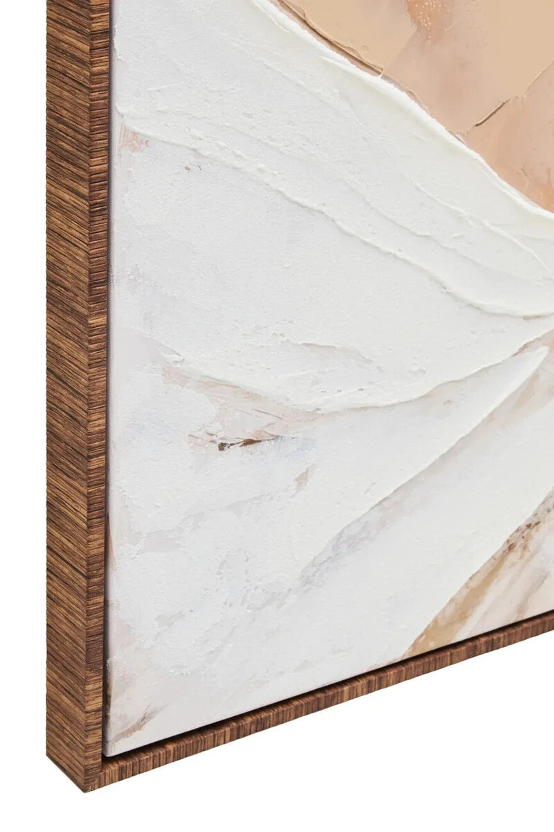Neutral Textured Lady Figure Wall Art Framed Canvas