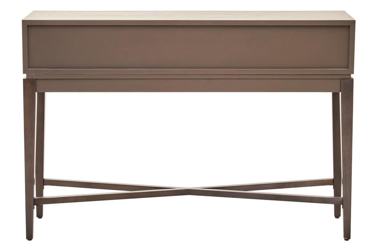 Two Drawer Antique Grey Wood Console Table