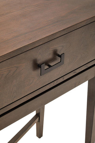 Two Drawer Antique Grey Wood Console Table