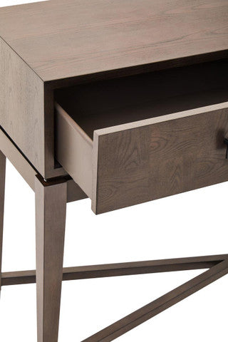 Two Drawer Antique Grey Wood Console Table