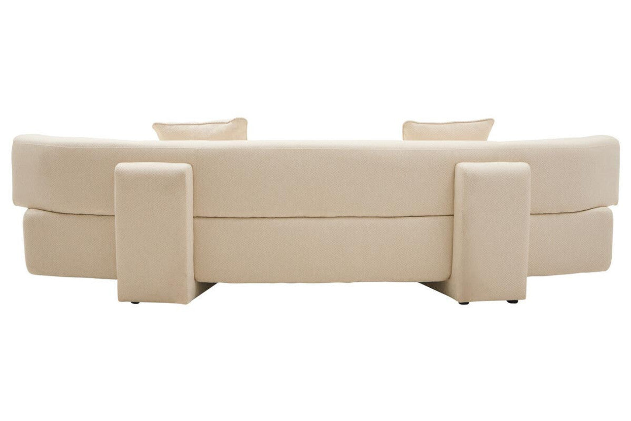 Cream Linen 3 Seater Sofa