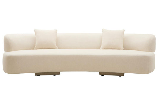 Cream Linen 3 Seater Sofa