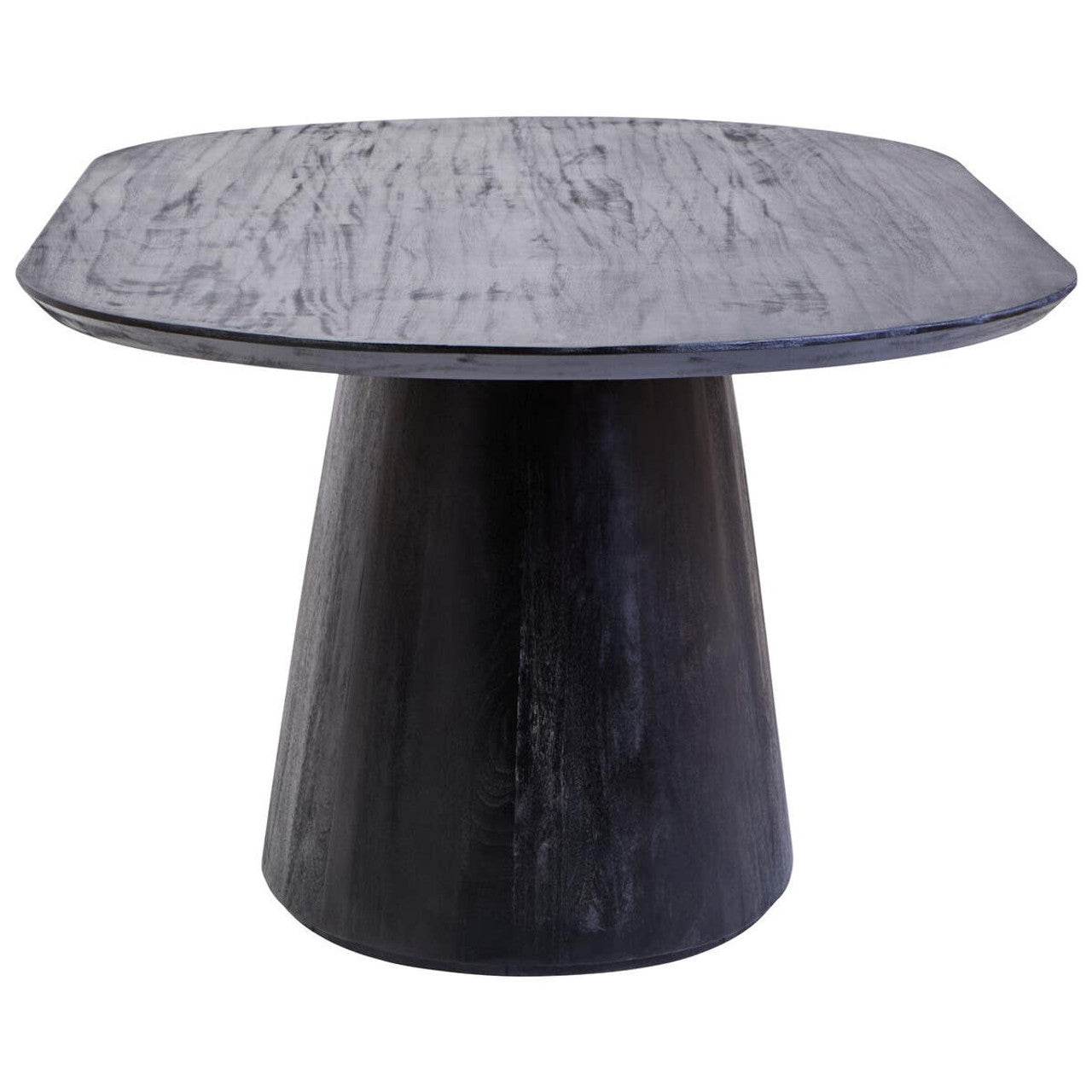 Mango Wood Oval Dining Table in Black Finish