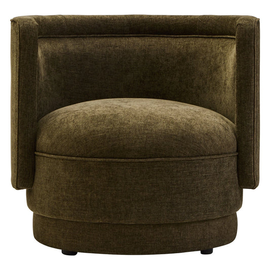 Forest Green Chenille Effect Curved Chair