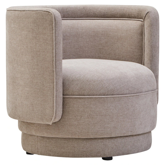 Taupe Chenille Effect Curved Chair