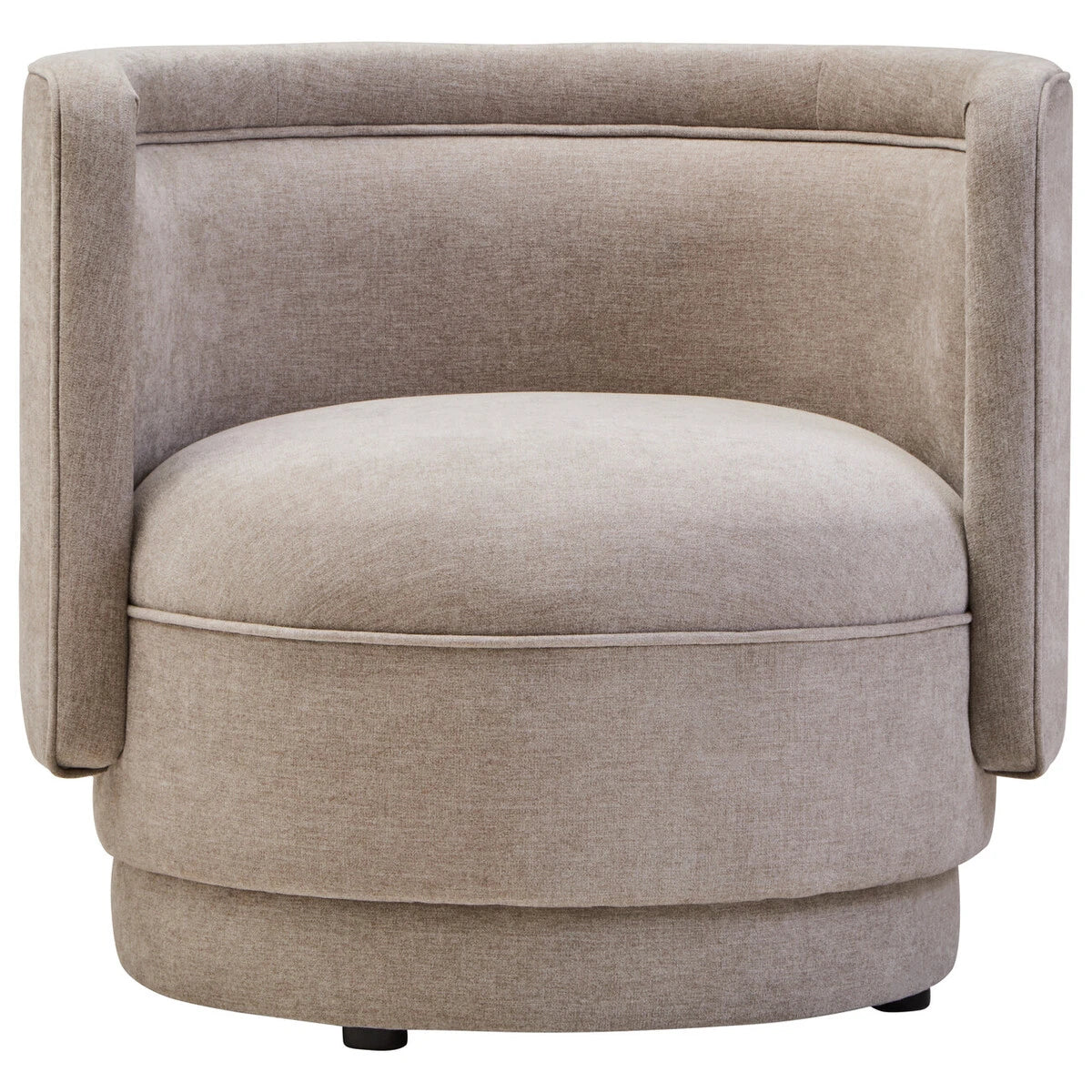 Taupe Chenille Effect Curved Chair