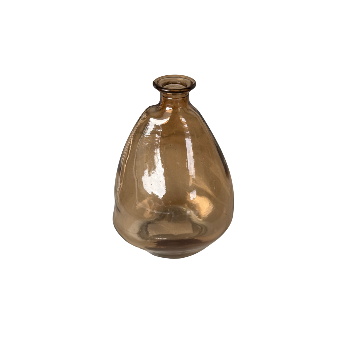 Small Smoked Irregular Glass Bud Vase Bottle