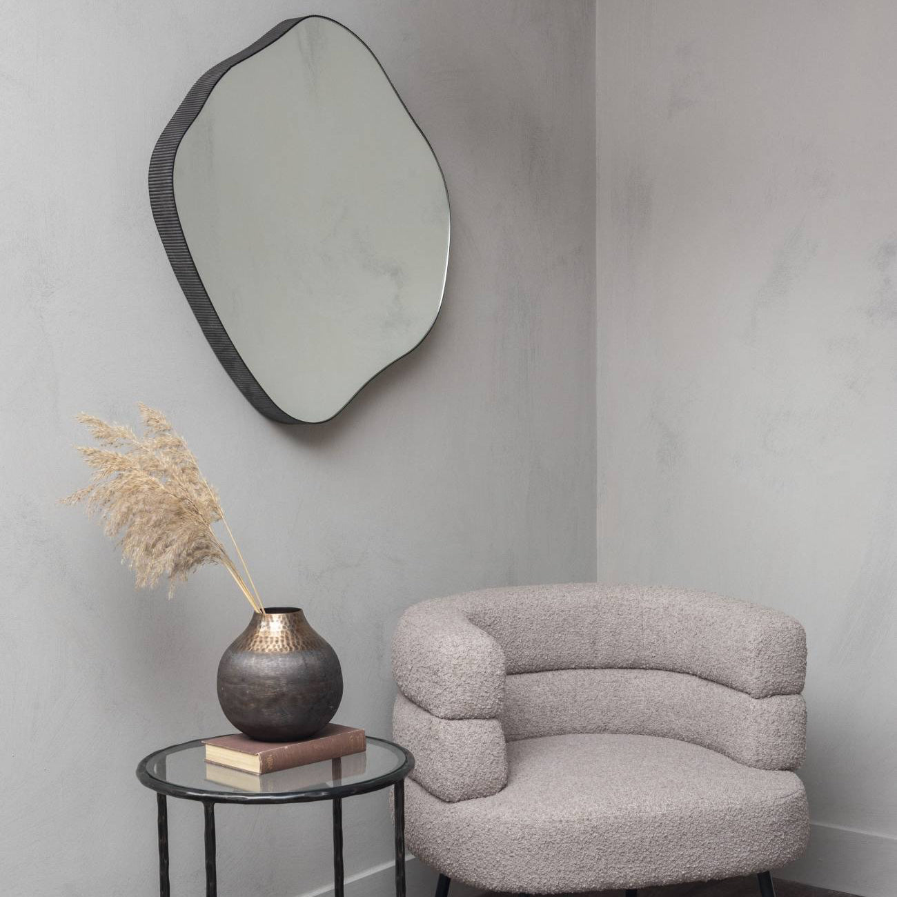Corrugated Metal Framed Mirror | Medium