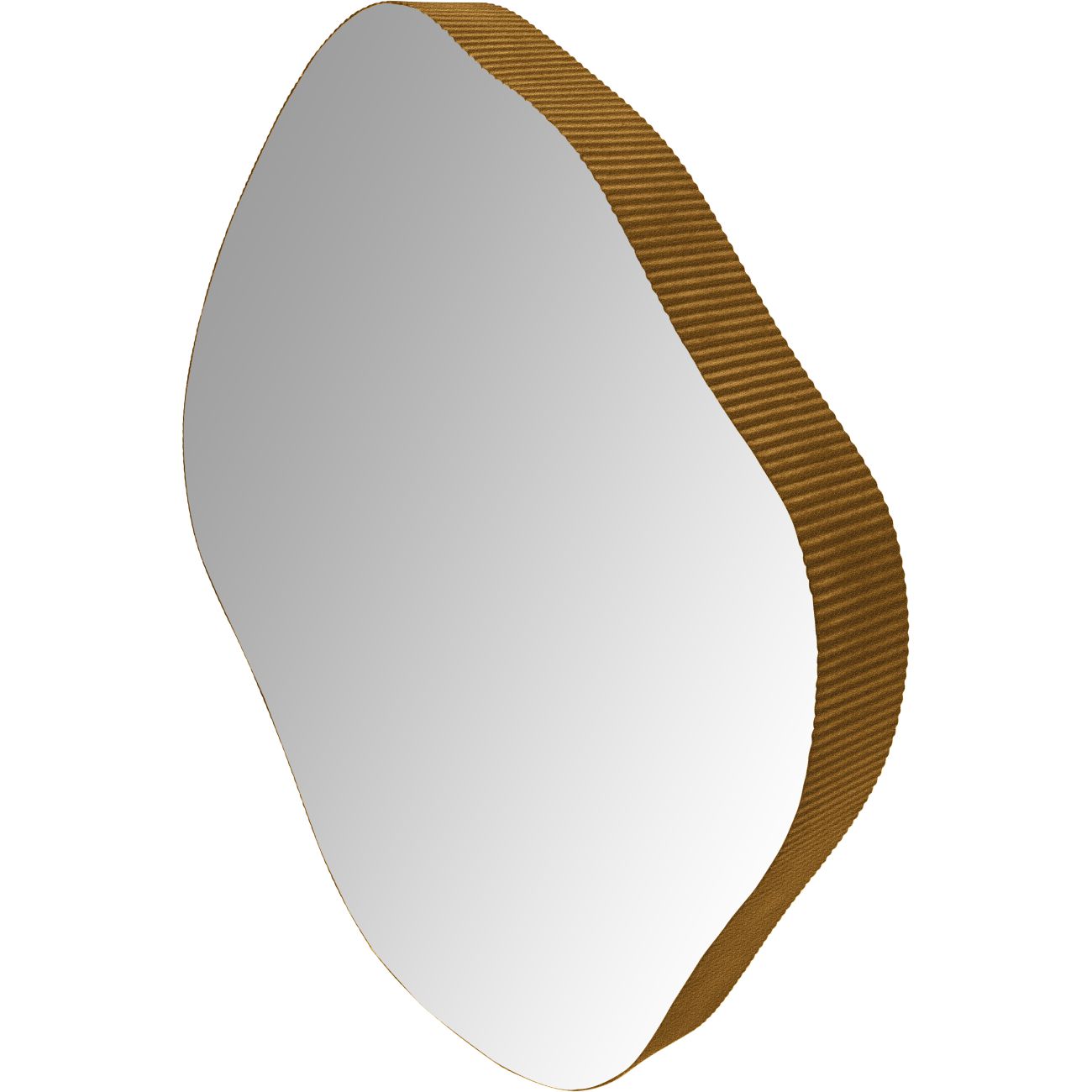 Corrugated Aged Champagne Gold Metal Framed Mirror | Large