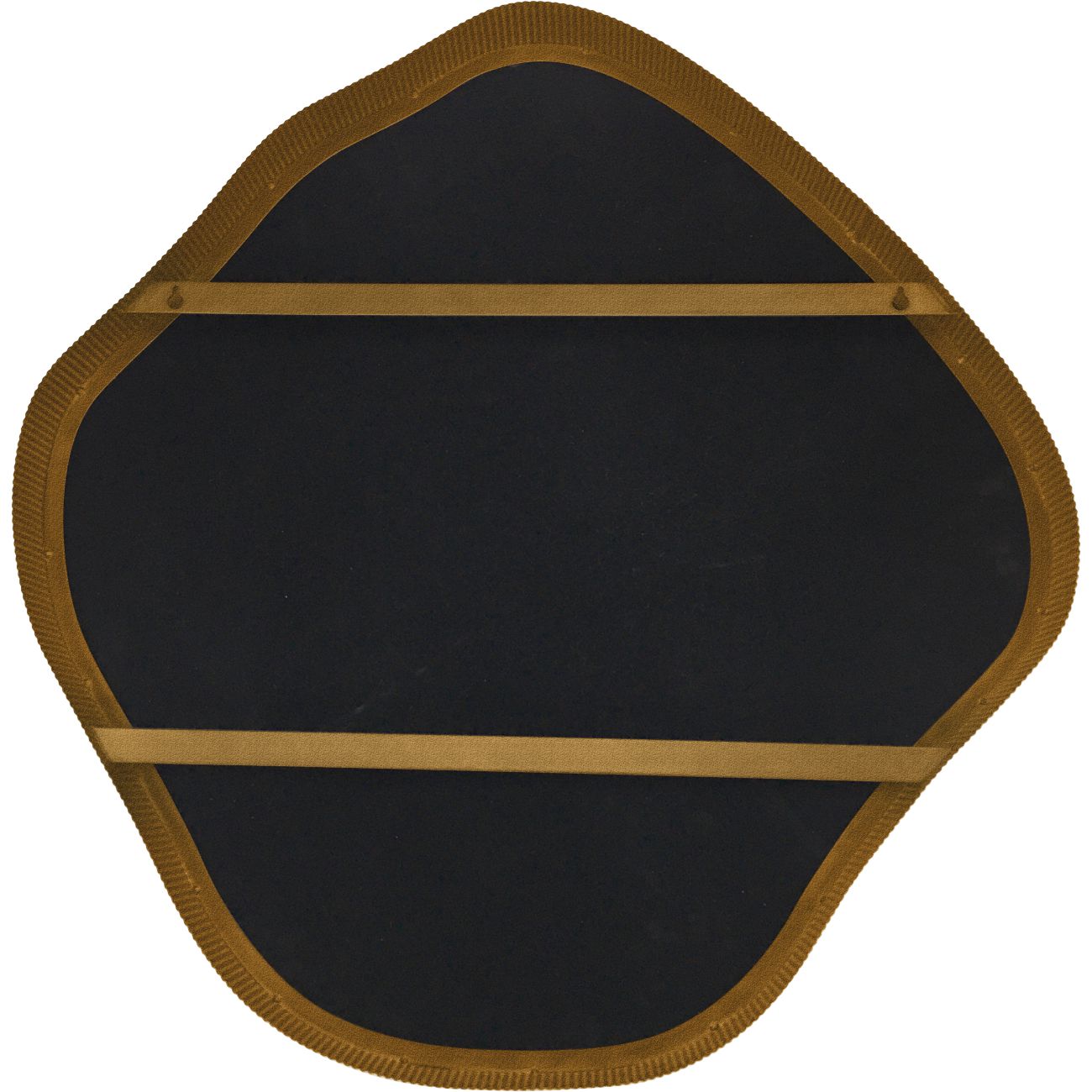 Corrugated Aged Champagne Gold Metal Framed Mirror | Large