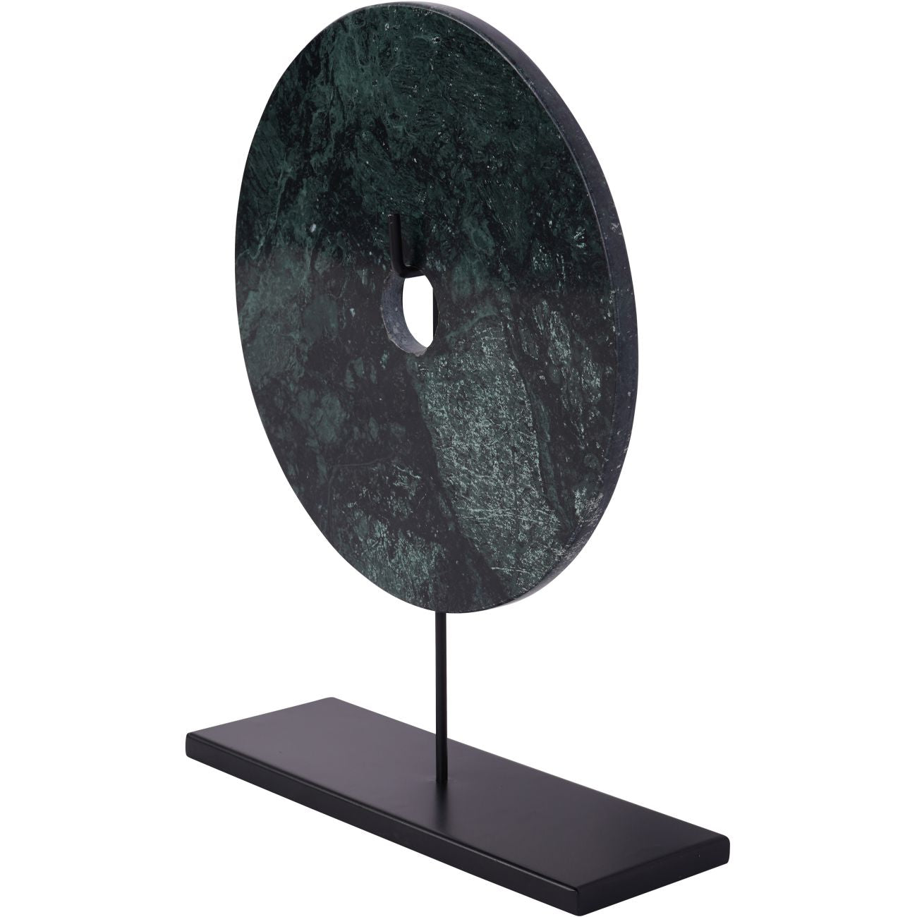 Green Marble Disc Ornament Sculpture