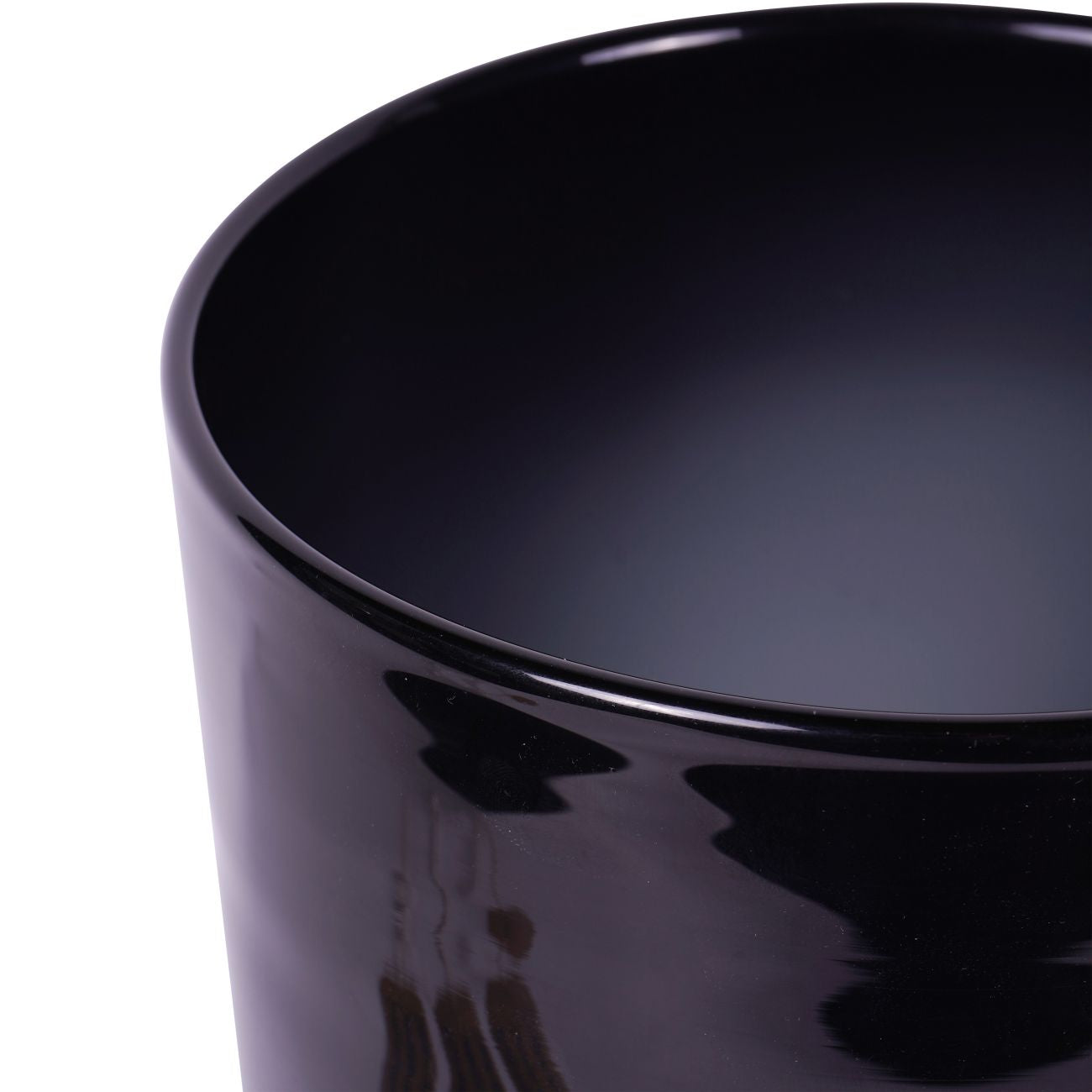 Noir Black Glass Hurricane Candle Holder / Vase With Wooden Base | Large